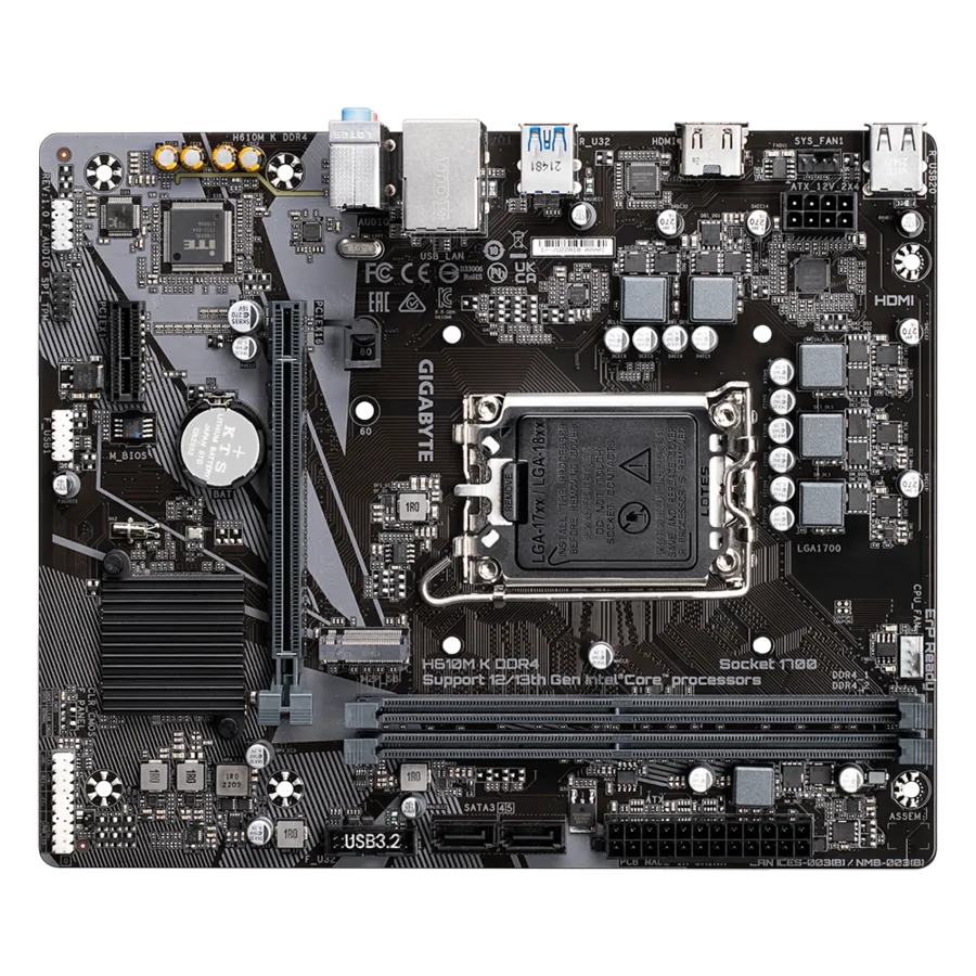 Gigabyte H610M K DDR4 Motherboard For Intel 12th | 13th | 14th Gen view 3